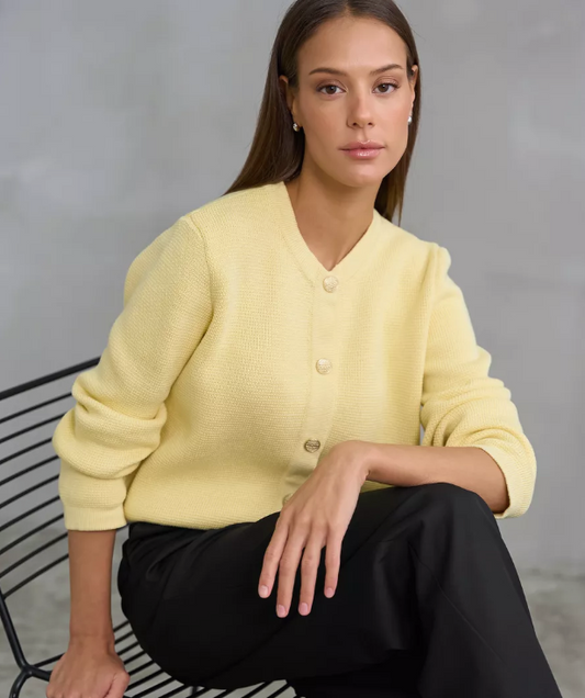 Cardigan Tricoté à Col Rond